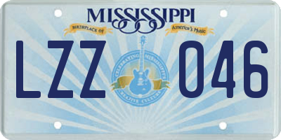 MS license plate LZZ046