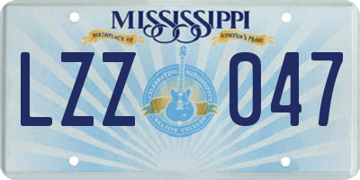 MS license plate LZZ047