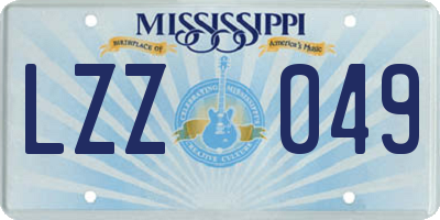 MS license plate LZZ049