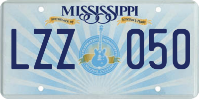 MS license plate LZZ050