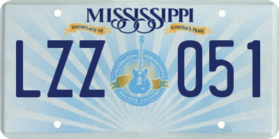 MS license plate LZZ051