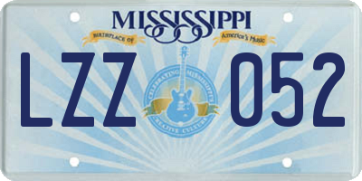 MS license plate LZZ052