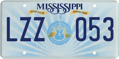 MS license plate LZZ053