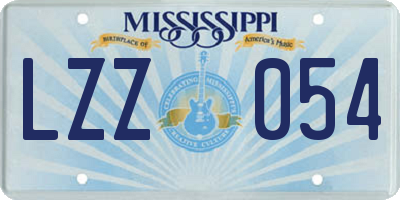 MS license plate LZZ054