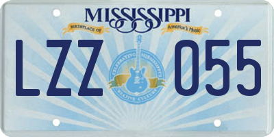 MS license plate LZZ055