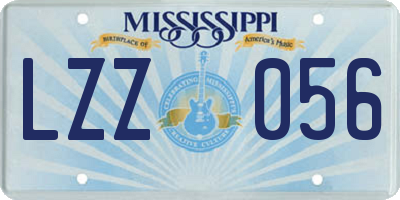 MS license plate LZZ056