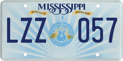 MS license plate LZZ057
