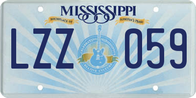 MS license plate LZZ059