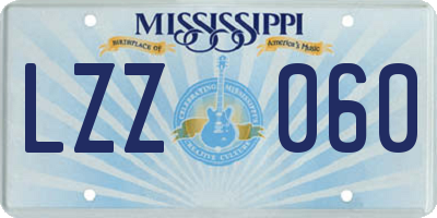 MS license plate LZZ060