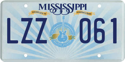 MS license plate LZZ061