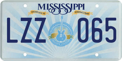 MS license plate LZZ065