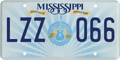 MS license plate LZZ066