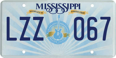 MS license plate LZZ067