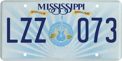MS license plate LZZ073