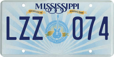 MS license plate LZZ074