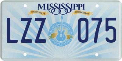 MS license plate LZZ075