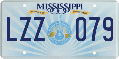 MS license plate LZZ079
