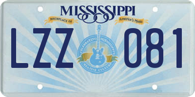 MS license plate LZZ081