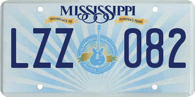 MS license plate LZZ082