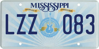 MS license plate LZZ083