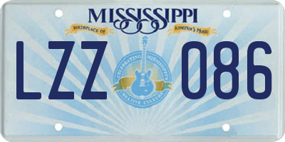 MS license plate LZZ086