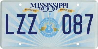 MS license plate LZZ087