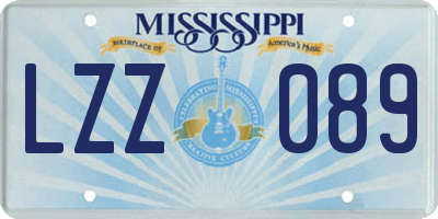MS license plate LZZ089