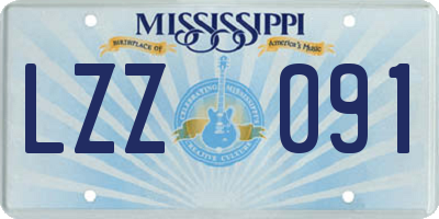 MS license plate LZZ091