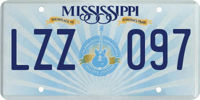 MS license plate LZZ097