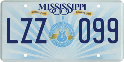 MS license plate LZZ099