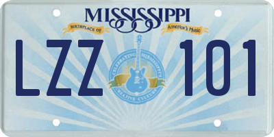 MS license plate LZZ101