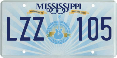 MS license plate LZZ105