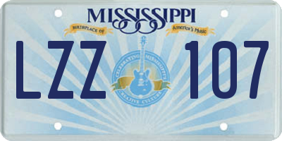 MS license plate LZZ107
