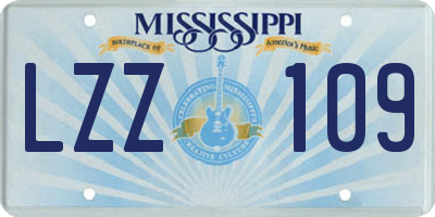 MS license plate LZZ109
