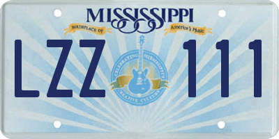MS license plate LZZ111