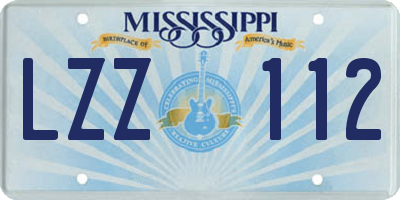 MS license plate LZZ112