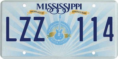 MS license plate LZZ114
