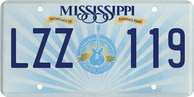 MS license plate LZZ119