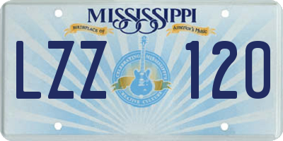 MS license plate LZZ120