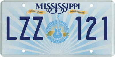 MS license plate LZZ121