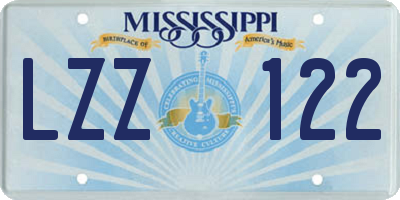 MS license plate LZZ122