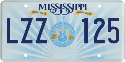 MS license plate LZZ125