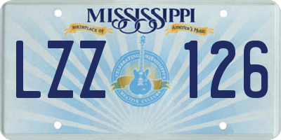 MS license plate LZZ126