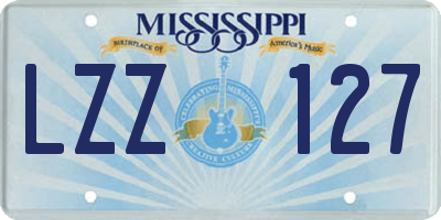 MS license plate LZZ127