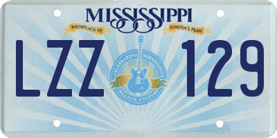 MS license plate LZZ129