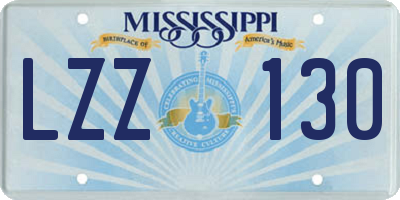 MS license plate LZZ130