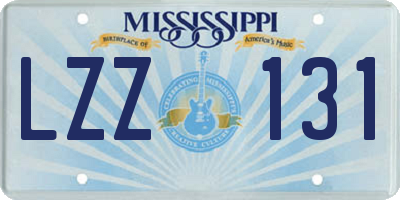 MS license plate LZZ131