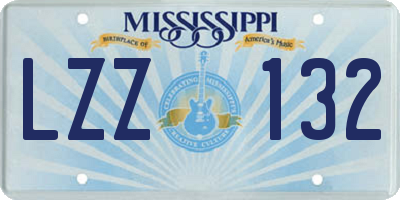 MS license plate LZZ132