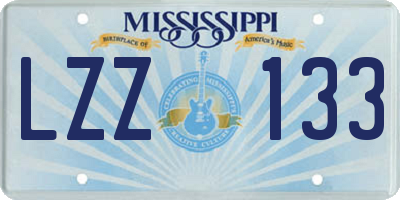 MS license plate LZZ133