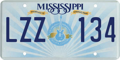 MS license plate LZZ134